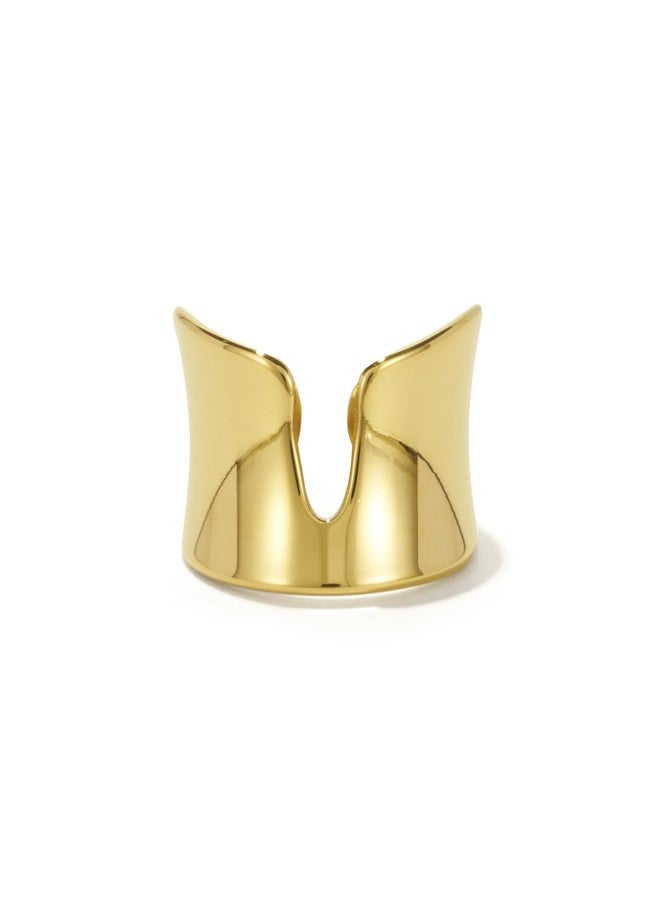 Shapes Studio 18k Yellow Gold Plated Split Ring, Never tarnish, Birthday Gift, Christmas gift (7) - Image 1