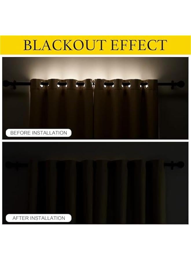 Arabest Biscotti Beige Blackout Band for 12 Grommets on Living Room/Bedroom/Kitchen Curtains, 6 Panels, Tab Top Light Blocking Belt for Grommets on Drapes, 5 by 11  - Image 2