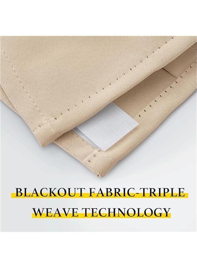Arabest Biscotti Beige Blackout Band for 12 Grommets on Living Room/Bedroom/Kitchen Curtains, 6 Panels, Tab Top Light Blocking Belt for Grommets on Drapes, 5 by 11  - Image 4