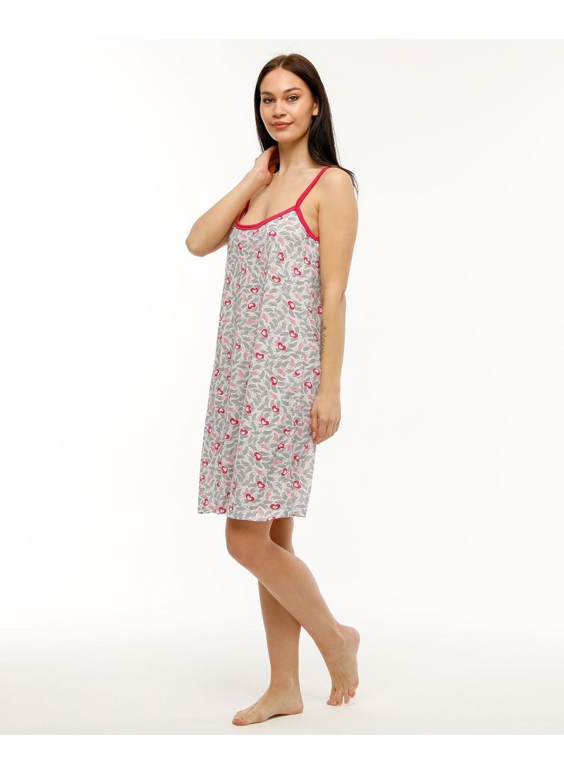 Seva Cotton Combed Fabric Comfortable Fit Nightgown with Rope Strap  - Image 1