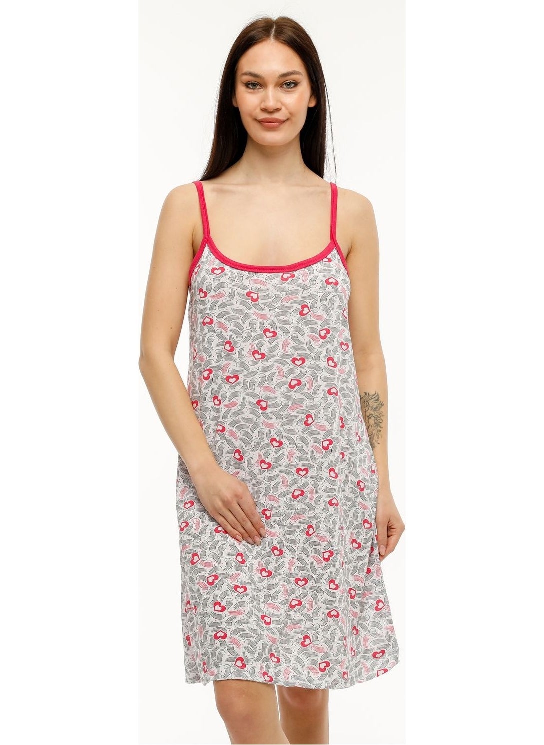 Seva Cotton Combed Fabric Comfortable Fit Nightgown with Rope Strap  - Image 5