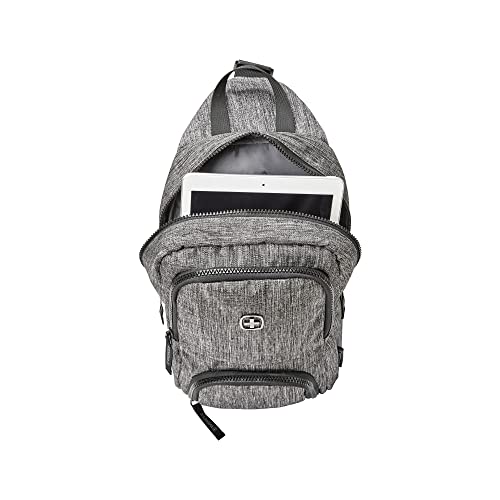 WENGER, Console Cross Body Lifestyle Bag, 8 Liters Charcoal Heather Swiss Designed-Blend of Style and Function, 605029 - Image 3