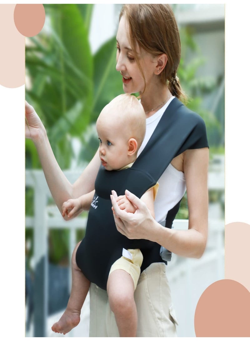 نور آند ستار حمالة أطفال قابلة للنقل أمامي لحديثي الولادة 0-36 شهر - تصميم صحي للورك مريح، أسود، حمالة تنفس للوالدين بدون استخدام اليدين - Image 5