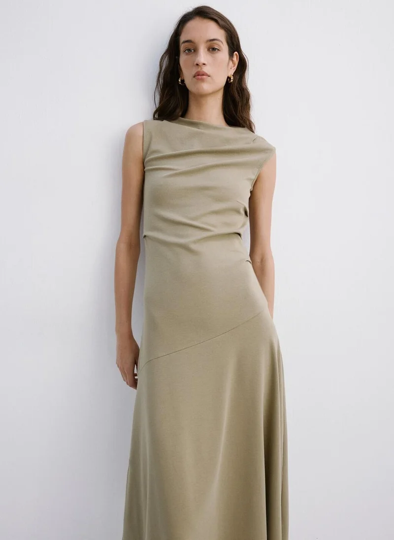 MANGO  Asymmetrical-cut draped dress for Women | Best Price UAE