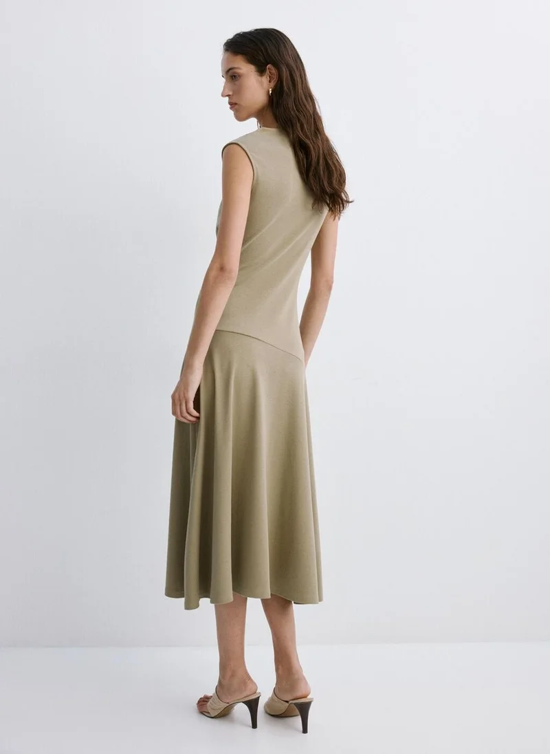 مانجو Asymmetrical-cut draped dress