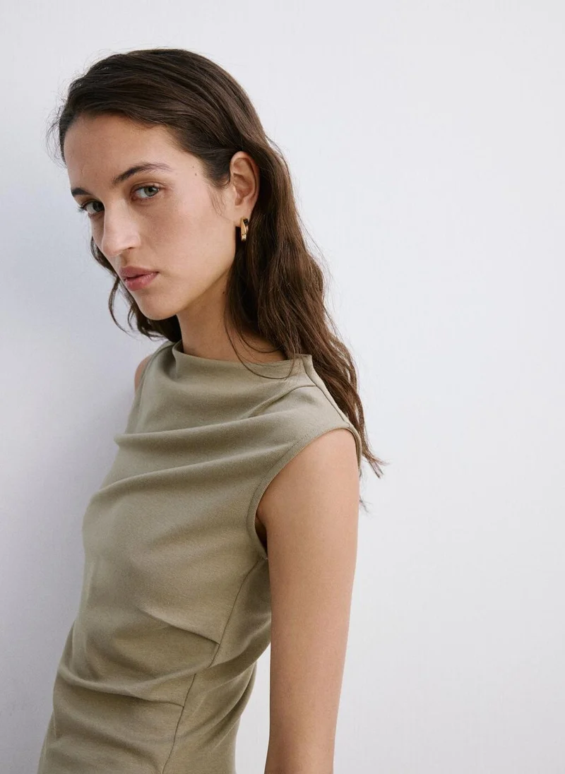 MANGO  Asymmetrical-cut draped dress for Women | Best Price UAE