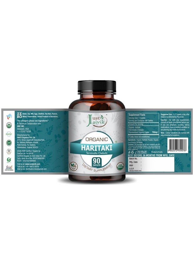 Just Jaivik Just Jaivik Organic Haritaki (Terminalia Chebula) - 750mg (90 Tablets) | Dietary Supplements for Detoxification & Rejuvenation for Vata - Image 3