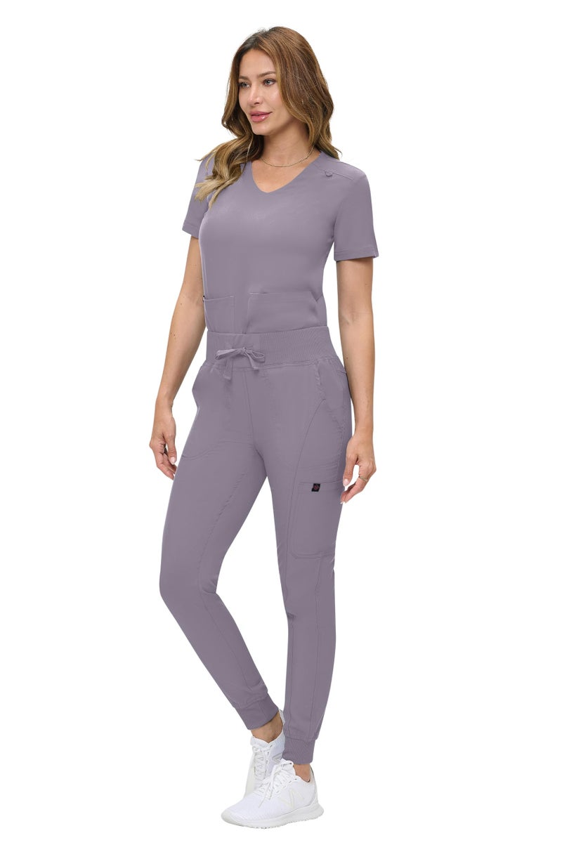 Natural Uniforms Womens Ultra-Soft Luxe Stretch Jogger Scrub Set with Regular and Petite Sizes (Charcoal, Large) - Image 4