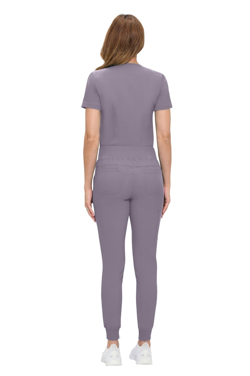 Natural Uniforms Womens Ultra-Soft Luxe Stretch Jogger Scrub Set with Regular and Petite Sizes (Charcoal, Large) - Image 3