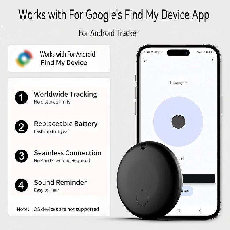 Android GPS Tracker for Vehicles, Hidden Tracking Device for Vehicles, Car Tracker No Subscription Work with Find My, Smart Tag with Audio for Kids, Key, Dogs, Luggage, Bag (Android-2 Pack) - Image 2