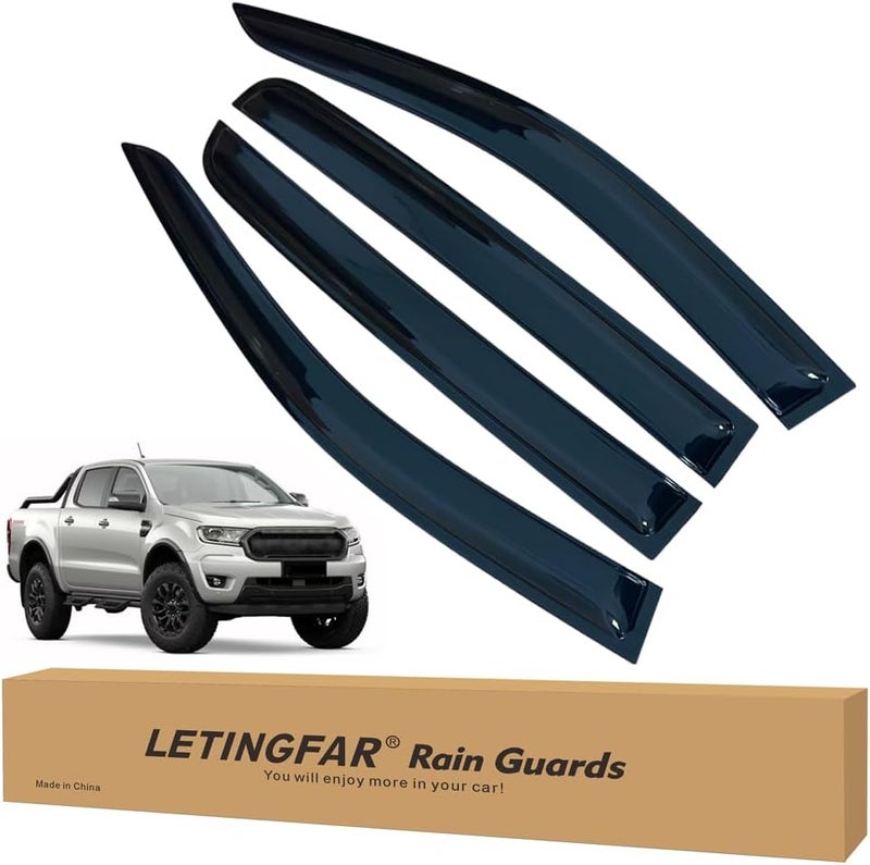 LETINGFAR حراس المطر لنوافذ LETINGFAR لسيارة فورد رينجر سوبر كرو 2019-2023 - Image 1