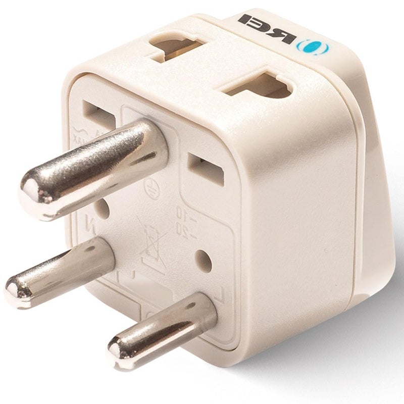 OREI Orei USA to India Converter Plug World USA UK China Australia to India Plug Converter Type D Adapter 2 in 1 Canada to India Converter Plug CE RoHS Beige 1 Pack  - Image 1