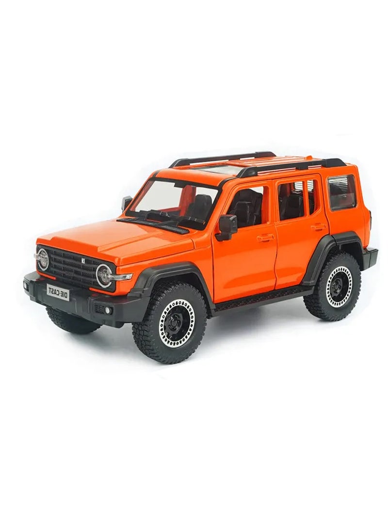 توي لاند نموذج سيارة رياضية متعددة الاستخدامات مصبوب بمقياس 1:24 مع أضواء وأصوات وخاصية السحب للخلف - فتح الأبواب وغطاء المحرك - Image 1