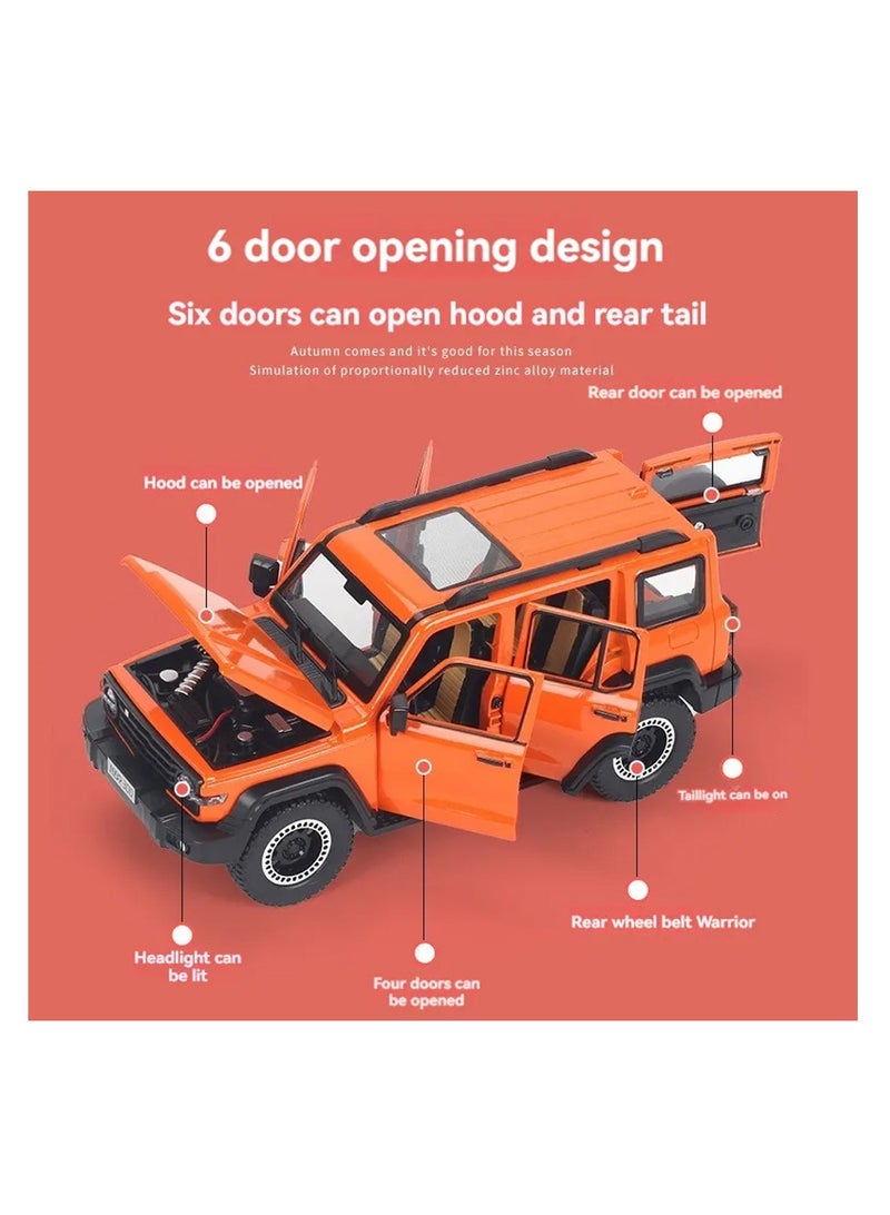 توي لاند نموذج سيارة رياضية متعددة الاستخدامات مصبوب بمقياس 1:24 مع أضواء وأصوات وخاصية السحب للخلف - فتح الأبواب وغطاء المحرك - Image 3