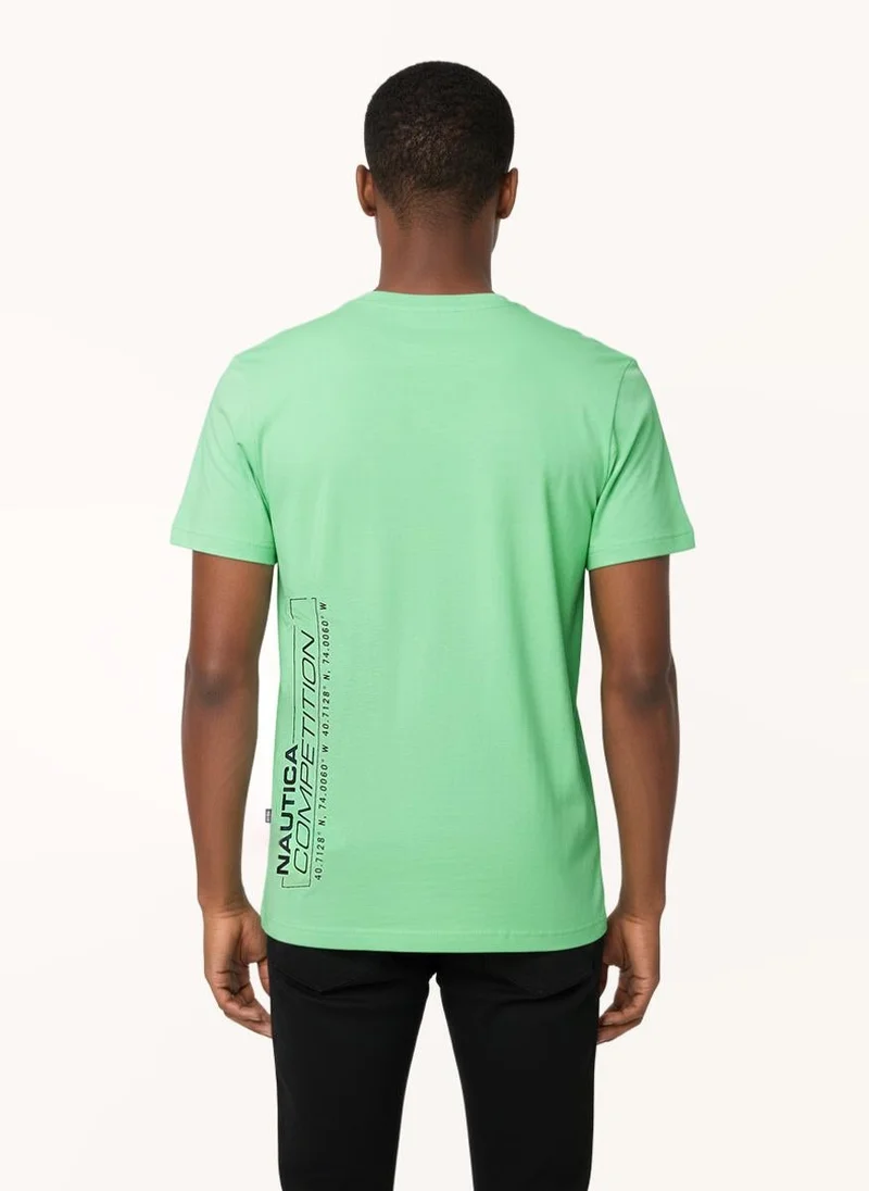 نوتيكا تيشيرت رجالي بأكمام قصيرة وطبعة