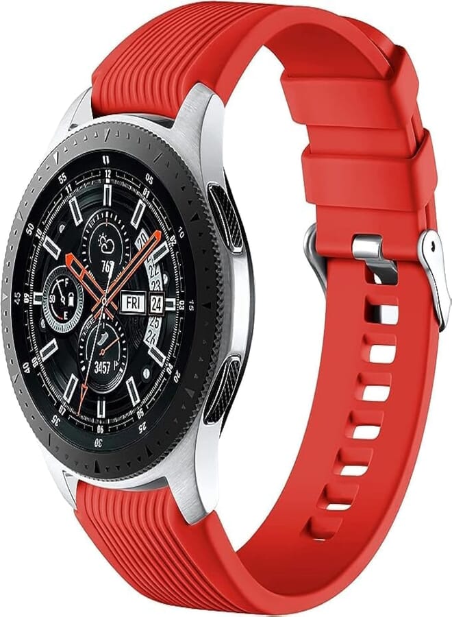 Next Next store Silicone Sport Band Compatible with Samsung Galaxy Watch 3 45mm/Gear S3 Frontier/Classic/Galaxy Watch 46mm/Huawei GT2 Pro/GT 2e/GT 46mm/GT2 46mm/Ticwatch Pro 3 22mm (Red)