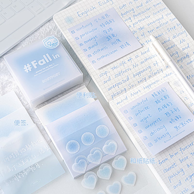 Rosyposy Soft Fall In Multifunctional Notes Blush Blue Purple Green Ins Gradient Sulfuric Acid Paper Notes - Image 4