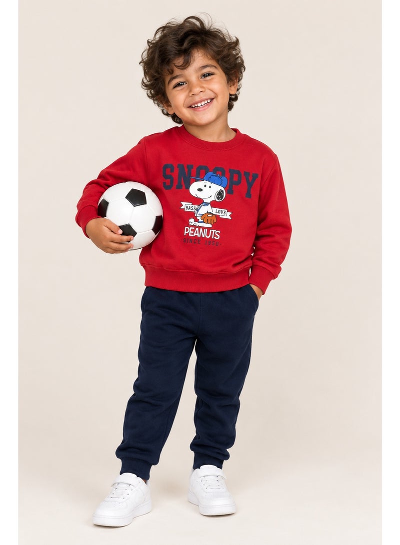 Zara Boys Peanuts Snoopy 100% Cotton Sweatshirt and Jogger Set - Image 1