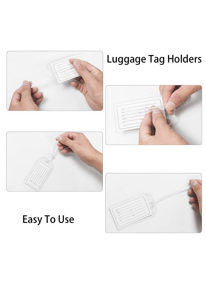 Jolbndcv 20 Pack Clear Luggage Tag Bag Tag Holder,Identification Id Card Badge Holder With 20 Pcs Loop Straps 20 Pcs Luggage Tags - Image 5