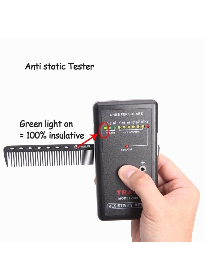 Hyoujin - 605 Black Carbon Fine Cutting Comb 230℃ Heat Resistant Hairdressing Comb Master Barber Comb with fine tooth-14 holes for cutting and hairstyling - Image 1