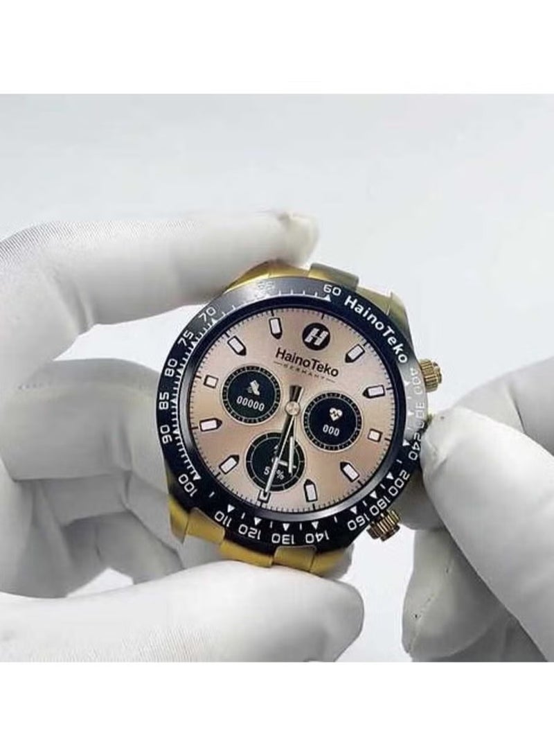 Haino Teko RW 26 Round Smartwatch for Men | Stylish King Bracelet, Wireless Charger, Fitness & Health Tracking | Elegant Design with Heart Rate & Sleep Monitor | Ideal for Daily Wear | Compatible with iOS & Android - Image 4