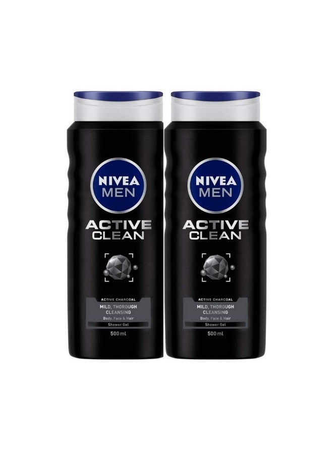 NIVEA Active Clean Shower Gel, 500 g (Pack of 2)