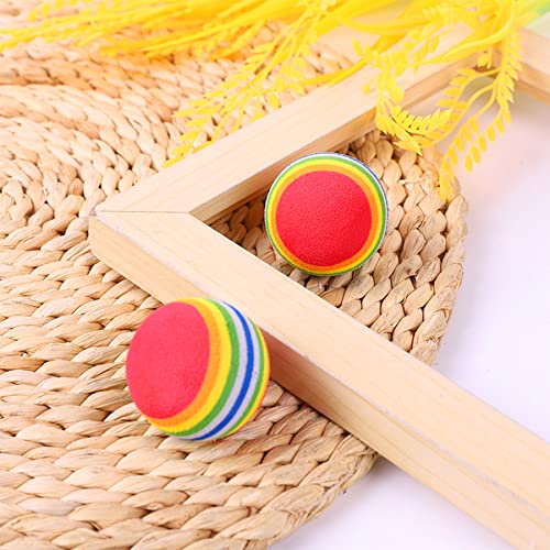 PET SHOW 50pcs 1.38" Cat Toy Balls Interactive for Indoor Cats Red Rainbow Soft EVA Foam Kittens Favorite Toys 35mm Dia. Small Dogs Puppies Toy Balls Bulk Activity Chase Quiet Play Sponge Ball - Image 5
