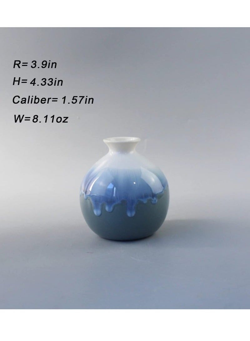 يوڠام طقم مزهريات خزفية مكون من ثلاث قطع ديكور للمزرعة والمنزل مزهريات للزهور الصغيرة مزهرية لزهور الليجو ديكور كلاسيكي مزهريات مركزية لطاولة الطعام ورف الكتب - Image 2