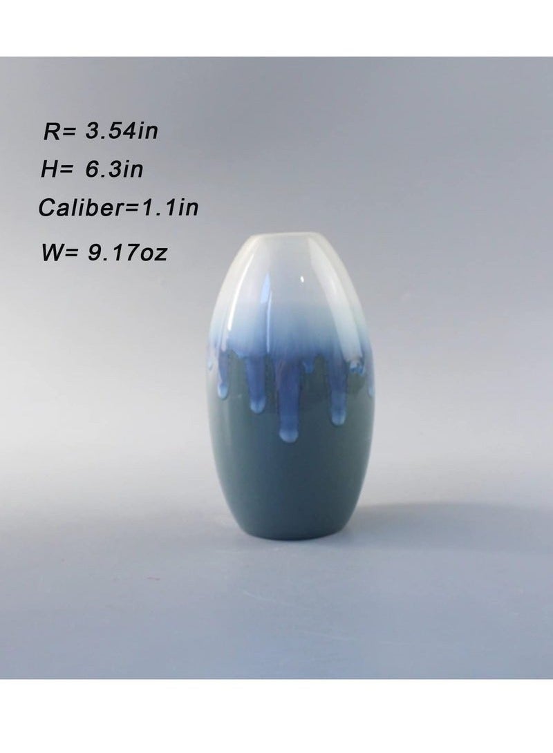 يوڠام طقم مزهريات خزفية مكون من ثلاث قطع ديكور للمزرعة والمنزل مزهريات للزهور الصغيرة مزهرية لزهور الليجو ديكور كلاسيكي مزهريات مركزية لطاولة الطعام ورف الكتب - Image 3