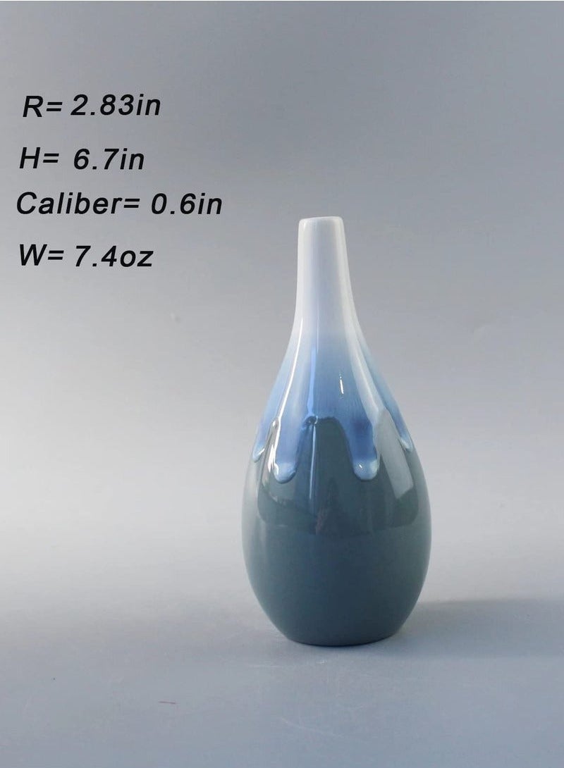 يوڠام طقم مزهريات خزفية مكون من ثلاث قطع ديكور للمزرعة والمنزل مزهريات للزهور الصغيرة مزهرية لزهور الليجو ديكور كلاسيكي مزهريات مركزية لطاولة الطعام ورف الكتب - Image 4