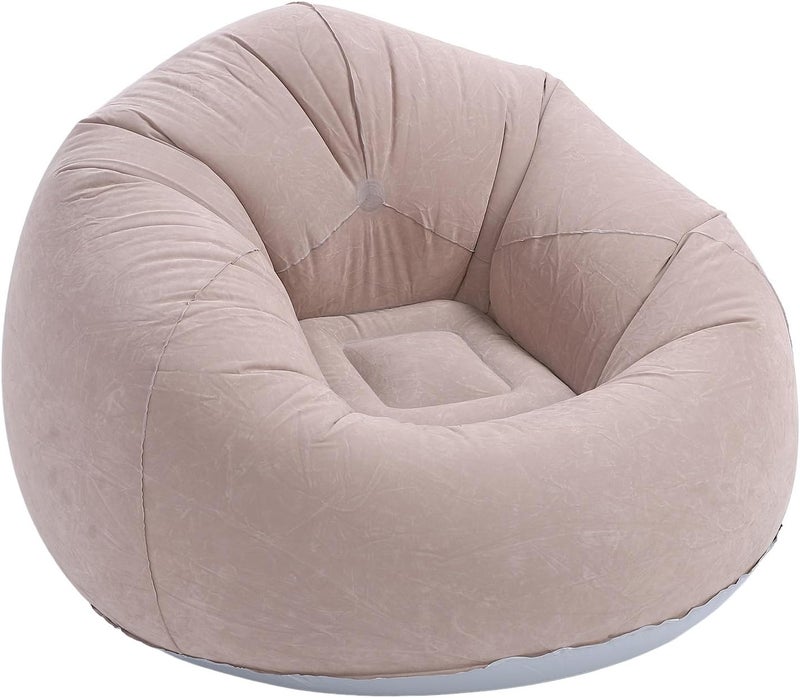 Inflatable Lounge Chair, Blow Up Sofa Couch for Living Room Bedroom Balcony, Soft Flocked Inflatable Chair with Ergonomic Support, Compact Portable Seating for Reading - Image 4