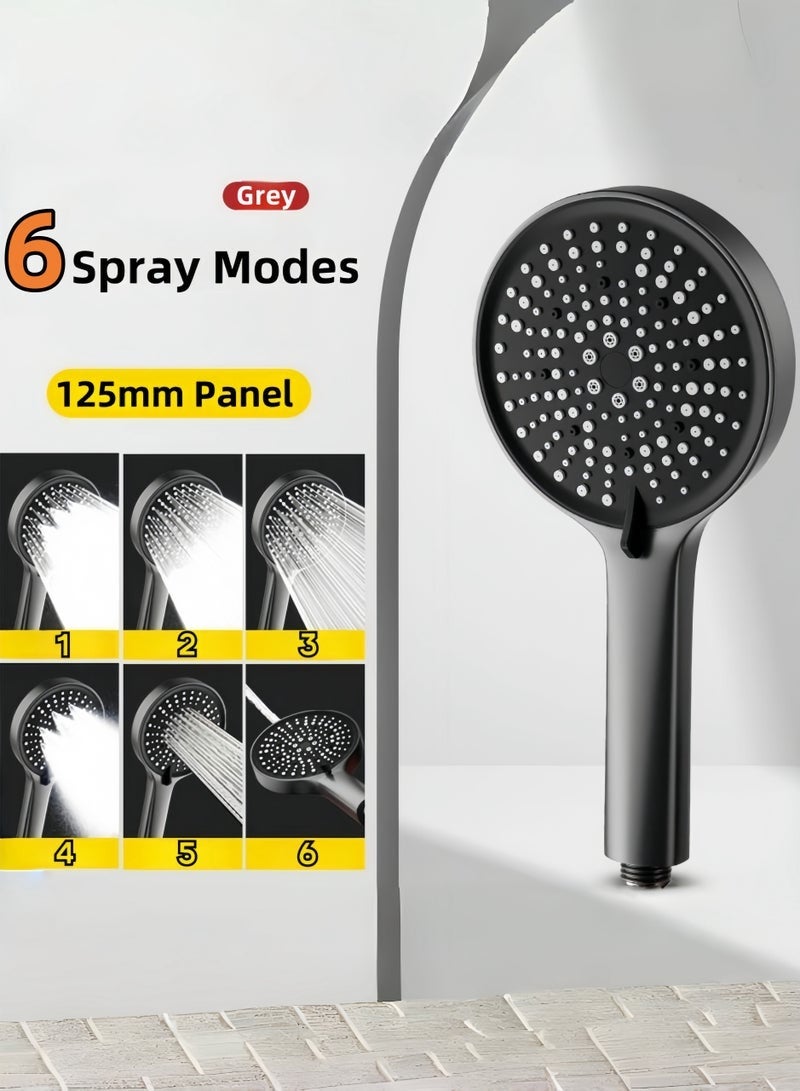 High Pressure Shower Head with 6 Spray Modes, 125mm Large Shower Head Panel - Built-in Shower Filter Effectively Removes Impurities, Rust, and Sand, Ideal for Skincare and Hair Care Bathroom Accessories. Advanced Shower Filtration Shower Filter for Pure Water Experience - Image 4