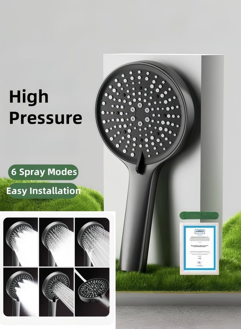 High Pressure Shower Head with 6 Spray Modes, 125mm Large Shower Head Panel - Built-in Shower Filter Effectively Removes Impurities, Rust, and Sand, Ideal for Skincare and Hair Care Bathroom Accessories. Advanced Shower Filtration Shower Filter for Pure Water Experience - Image 3