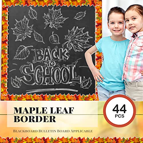 Leinuosen 50.5 ft Fall Bulletin Board Borders Maple Leaves Shape Die-Cut Bulletin Board Strips Colorful Autumn Leaf Trim with 20 Sheets Glue Point Dots for Fall Harvest Thanksgiving Classroom Decor - Image 4
