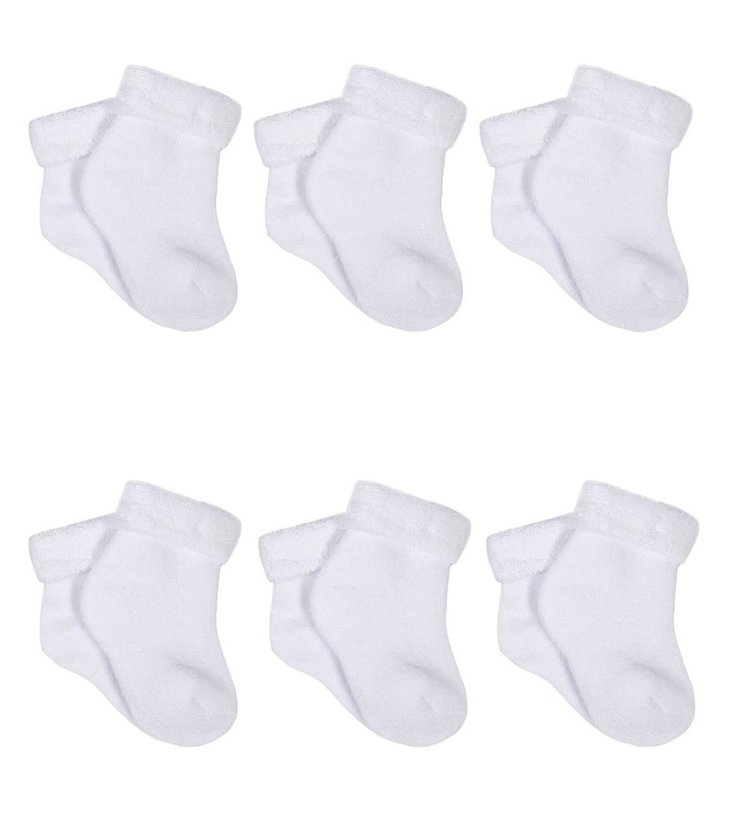 Gerber Gerber Baby 6-Pair Sock, White, 0-3 Months  - Image 1