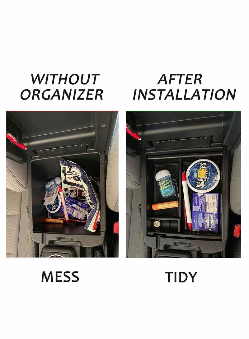 Excefore Center Console Accessory Organizer Compatible with Toyota Tacoma 2016 2017 2018 2019 2020 2021 2022, ABS Material Armrest Box Insert Tray (Black Trim) - Image 4