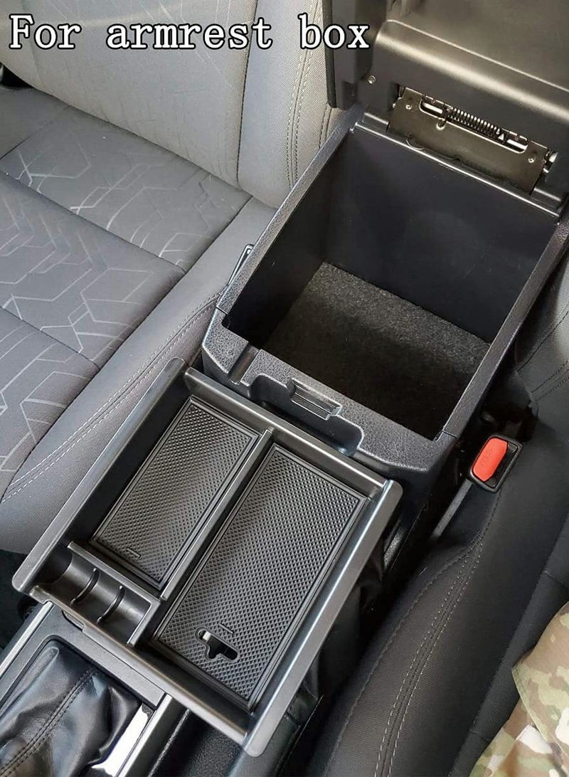 Excefore Center Console Accessory Organizer Compatible with Toyota Tacoma 2016 2017 2018 2019 2020 2021 2022, ABS Material Armrest Box Insert Tray (Black Trim) - Image 5
