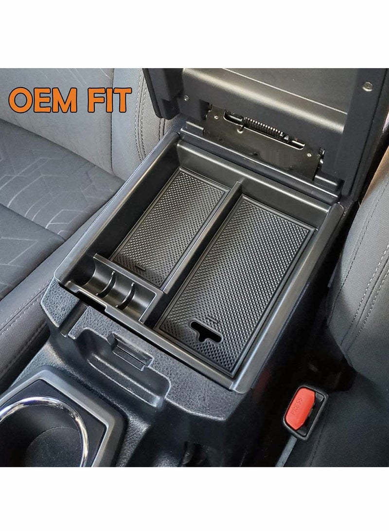 Excefore Center Console Accessory Organizer Compatible with Toyota Tacoma 2016 2017 2018 2019 2020 2021 2022, ABS Material Armrest Box Insert Tray (Black Trim) - Image 2