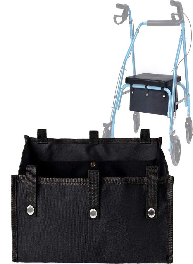 CTWWFS Large Size Under Seat Rollator Basket, Under Seat Rollator Storage Bag or Pouch for Four Wheel Walker, Under Seat Medical Basket for Seniors(Large, Black) - Image 1