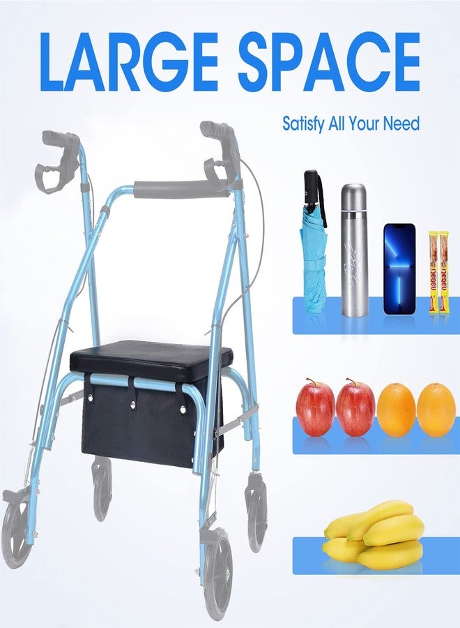 CTWWFS Large Size Under Seat Rollator Basket, Under Seat Rollator Storage Bag or Pouch for Four Wheel Walker, Under Seat Medical Basket for Seniors(Large, Black) - Image 2