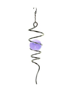 Tail Spinner Stabilizer, Spiral Purple Gazing Ball with Swivel Hook 11inch Stainless Steel and 2 inch Glass Orb, Indoor Outdoor Decoration