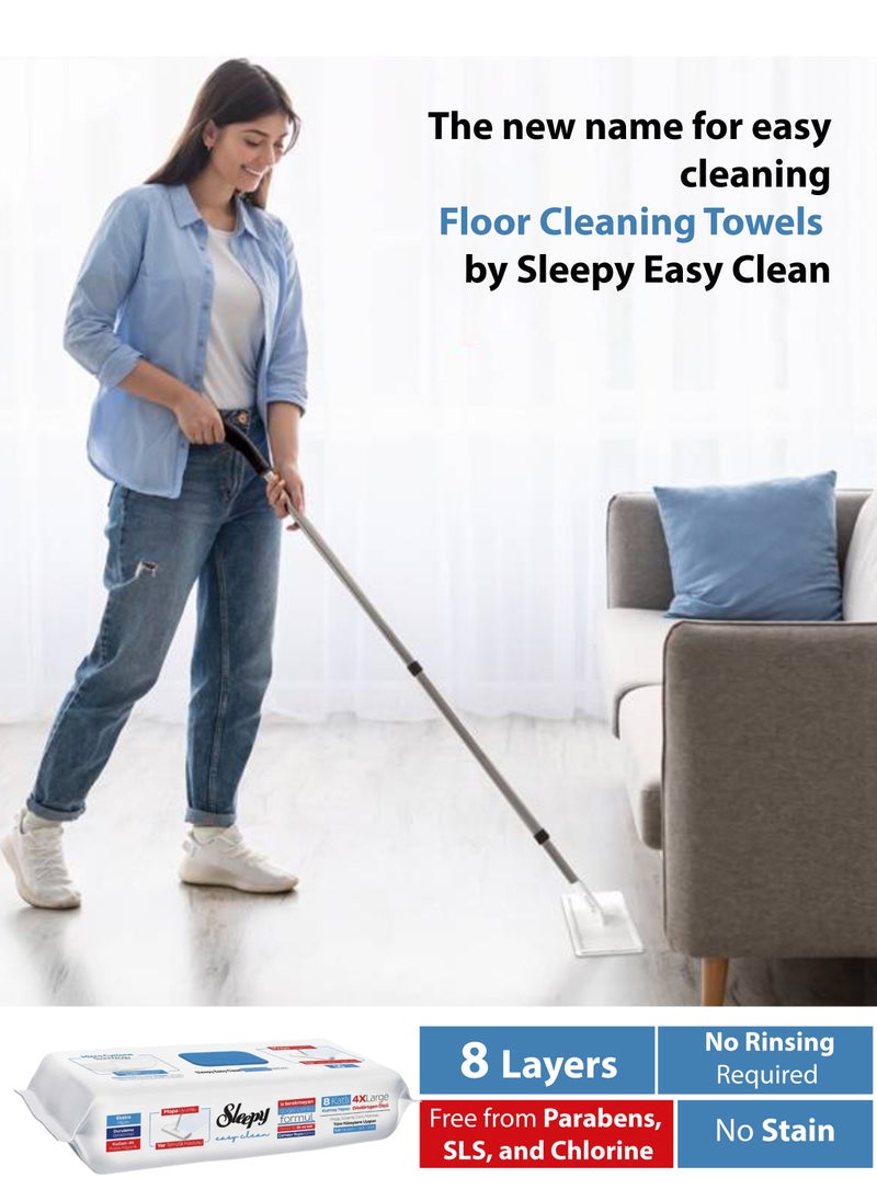 Sleepy Easy Clean - Mop Compatible Multi-Surface Cleaning Wipes, Bleach & Blue Pine Fragrance Additive Extra Large 50 Wipes (For Marble, Wood, and All Floor Types) - Image 1