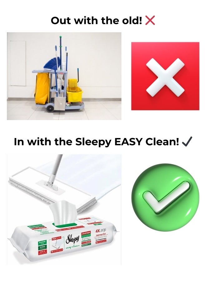 Sleepy Easy Clean - Mop Compatible Multi-Surface Cleaning Wipes, Bleach & Blue Pine Fragrance Additive Extra Large 50 Wipes (For Marble, Wood, and All Floor Types) - Image 1