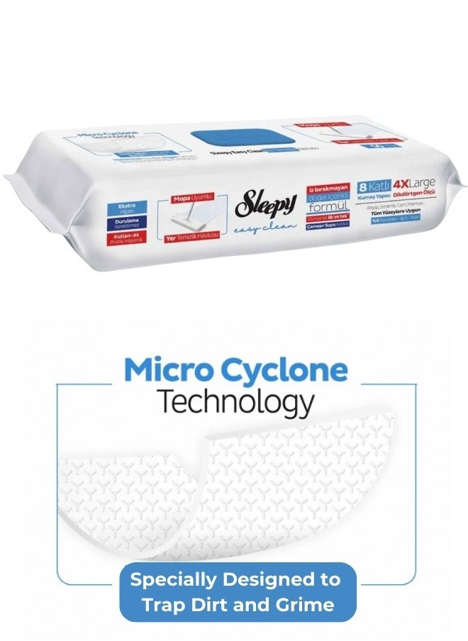 Sleepy Easy Clean - Mop Compatible Multi-Surface Cleaning Wipes, Bleach & Blue Pine Fragrance Additive Extra Large 50 Wipes (For Marble, Wood, and All Floor Types) - Image 1