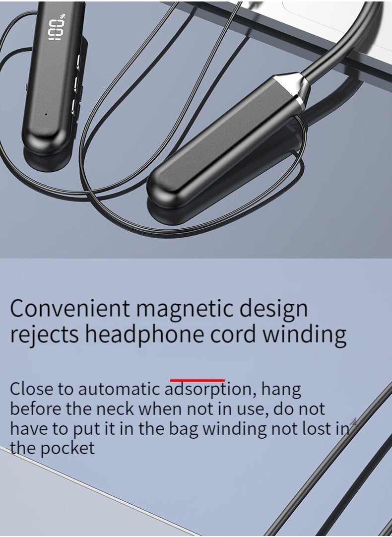 Generic New bluetooth headset neck-mounted sports noise-canceling neck-mounted ultra-long standby universal headset  - Image 3