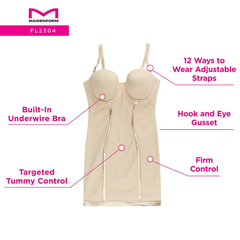 Maidenform womens Convertible With Built-in Bra & Anti-static Fl2304 shapewear full slips, Latte Lift, 38B US - Image 3