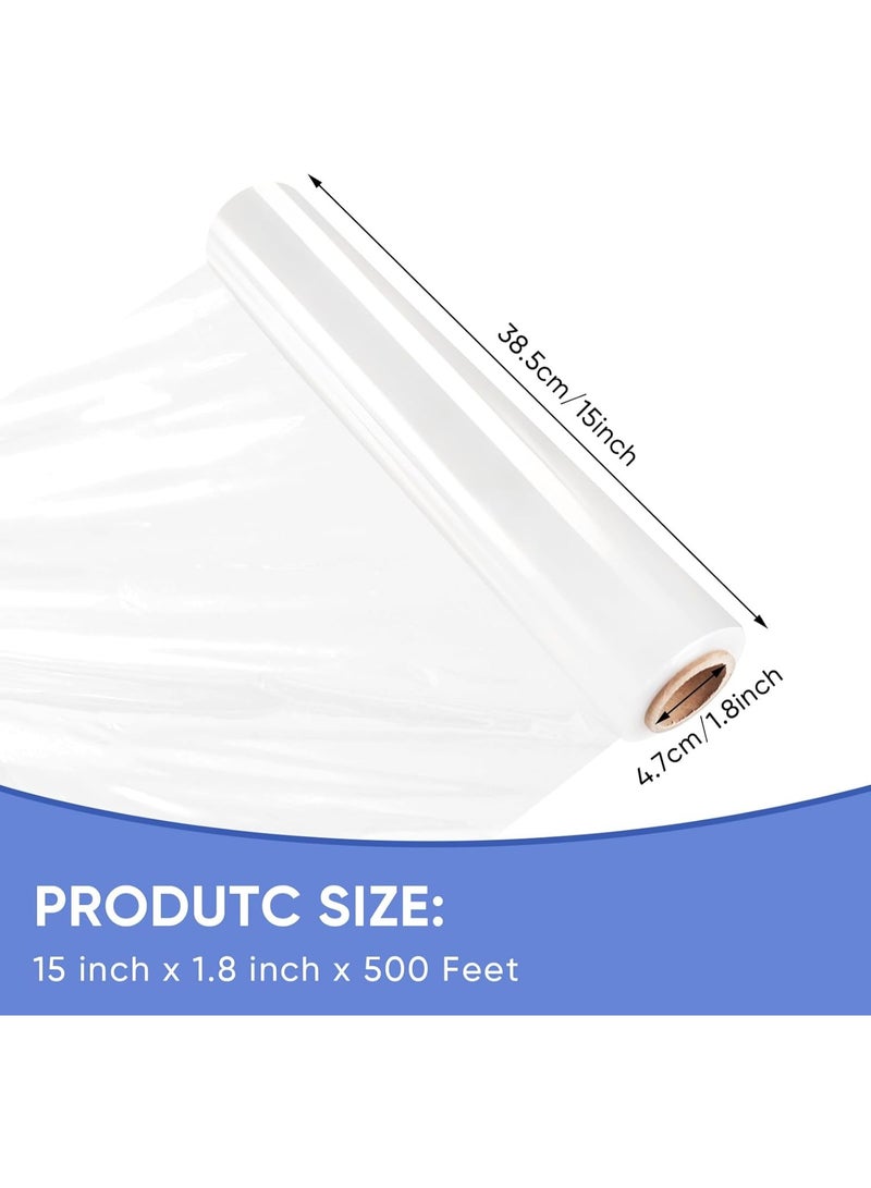 Shink Wrap Roll 15" X 500ft Stretch Film Heavy Duty Plastic, Pallet Storing, Moving, Packing Furniture Protection - Image 2