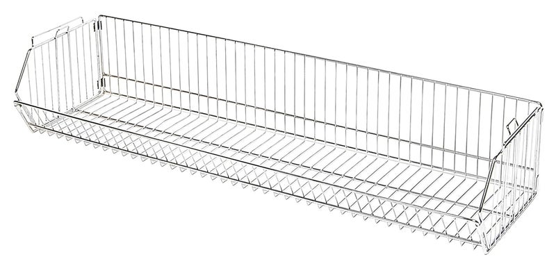 Quantum 2048BC Modular Shelf Basket, 20" Width, 48" Length, 9" Height, Chrome