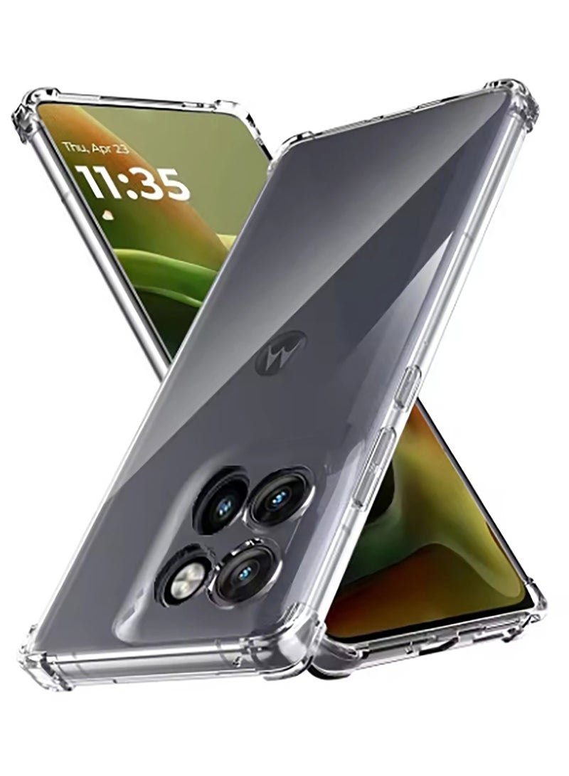 Arabest Shockproof Silicone Case for Motorola Edge 60 Fusion with Transparent Design, Protects Against Drops and Scratches, Features Shock-Absorbing Corners. - Image 1