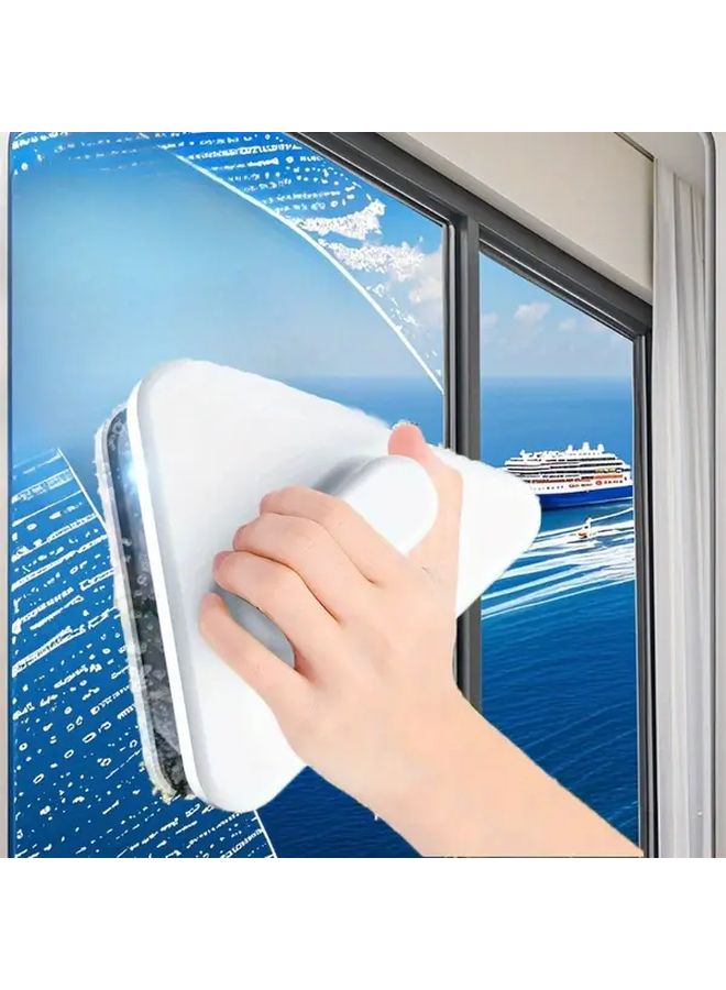 White Magnetic Glass Cleaner Double Sided Window Squeegee For High Rise Buildings - Image 5